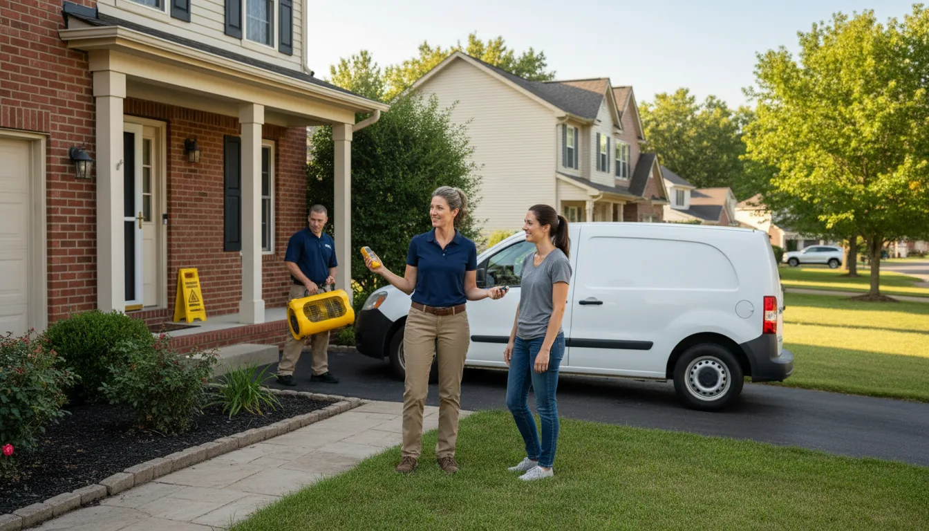 Residential water damage restoration in Sesser, IL